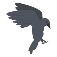 vector de dibujos animados de icono de ataque de cuervo. pluma de arte