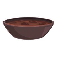 Bean soup bowl icon cartoon vector. Baked dish vector