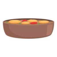 vector de dibujos animados de icono de frijol cocido. plato de comida