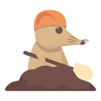 Shrew with shovel icon cartoon vector. Domestic animal vector