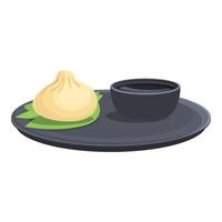 Baozi menu icon cartoon vector. Bun dao vector