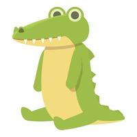 Alligator relax sit icon cartoon vector. Funny animal vector