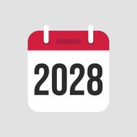 2028 Calendar icon symbol vector. vector