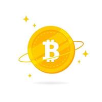 Bitcoin BTC flat icon isolated on white background. vector