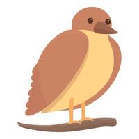 Sparrow on branch icon cartoon vector. Tree bird vector