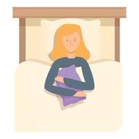 Tired stress icon cartoon vector. Woman sleep vector