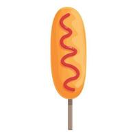 Corn dog icon cartoon vector. Hot food vector