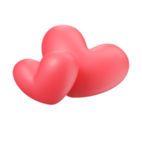 3D Shiny Heart Shaped Balloons Expression of love on Valentine's Day. png