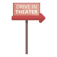 Drive in theater sign icon cartoon vector. Cinema movie vector