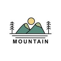 Hills Mountain Peaks Vector logo design