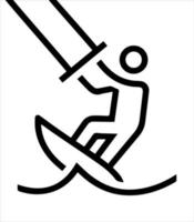 Kite boarding icon and waves icon vector