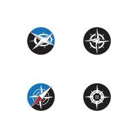 Compass icon and symbol vector template