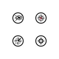 Compass icon and symbol vector template