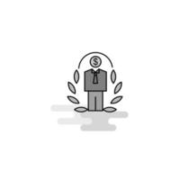 empleado icono web línea plana llena vector icono gris