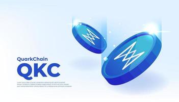 QuarkChain QKC coin cryptocurrency concept banner background. vector