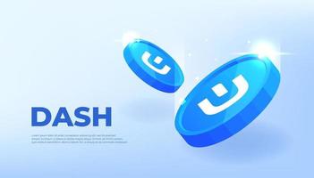 DASH coin cryptocurrency concept banner background. vector