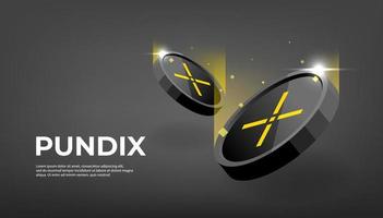 Pundi X PUNDIX coin cryptocurrency concept banner background. vector