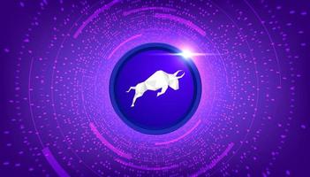 Polymath coin crypto currency themed banner. POLY icon on modern purple color background. vector