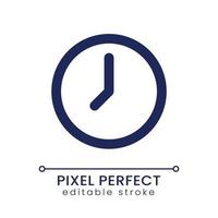 Clock pixel perfect linear ui icon. Time measure app. Digital instrument settings. GUI, UX design. Outline isolated user interface element for app and web. Editable stroke vector