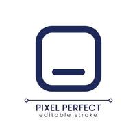 Minimize button pixel perfect linear ui icon. Website size control. Digital technology. GUI, UX design. Outline isolated user interface element for app and web. Editable stroke vector