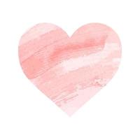 Pink heart shape isolated on white background. Pink hand drawn brush heart shape background. vector