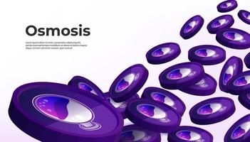 Osmosis OSMO cryptocurrency concept banner background. vector