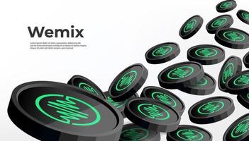 WEMIX cryptocurrency concept banner background. vector