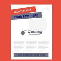 Bomb Title Page Design for Company profile annual report presentations leaflet Brochure Vector Background