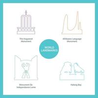 World Famous landmarks and monuments design with white background vector