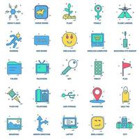 25 Business Concept Mix Flat Color Icon set vector