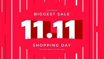 11.11 World biggest shopping festival banner template design for social media and website. vector