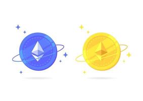 Ethereum eth icono plano aislado sobre fondo blanco. vector