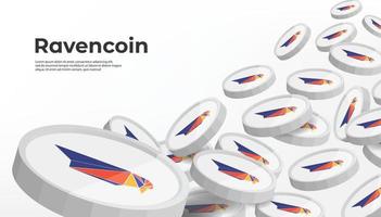 Ravencoin RVN cryptocurrency concept banner background. vector