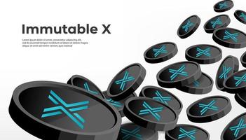 Immutable X IMX cryptocurrency concept banner background. vector