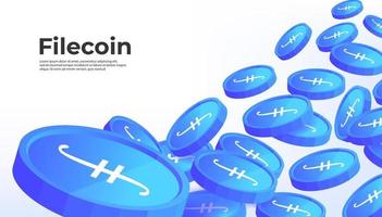 Filecoin FIL cryptocurrency concept banner background. vector