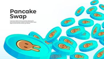 PancakeSwap CAKE cryptocurrency concept banner background. vector