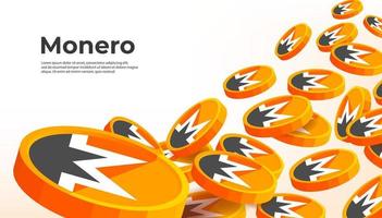 Monero XMR cryptocurrency concept banner background. vector