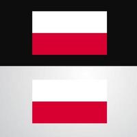 diseño de banner de bandera de polonia vector