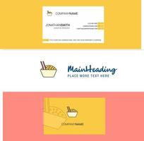 Beautiful Food bowl Logo and business card vertical Design Vector