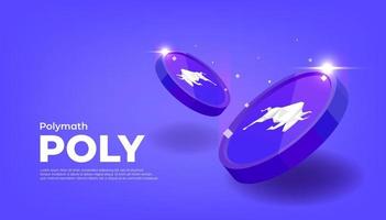 Polymath POLY coin cryptocurrency concept banner background. vector