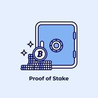 Proof of Stake POS icon. Crypto Staking concept. vector