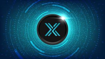 Immutable X IMX coin cryptocurrency concept banner background. vector