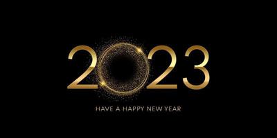 black and gold happy new year banner design vector