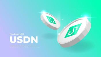 Neutrino USD USDN coin cryptocurrency concept banner background. vector