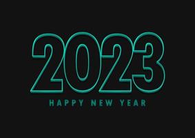 modern Happy New Year background with outline numbers vector