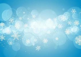 christmas snowflake background with bokeh lights vector