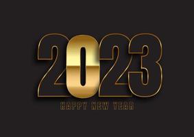 happy new year banner with gold and black design vector