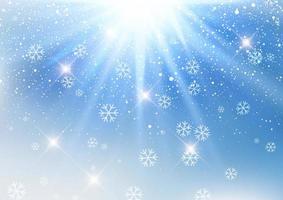 christmas background with falling snowflakes vector