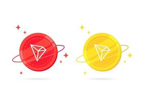 icono plano de moneda tron trx aislado sobre fondo blanco. vector