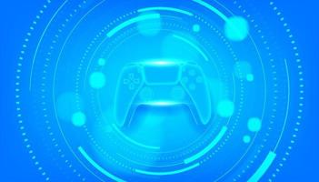 Game controller or joystick for game console on blue background. vector